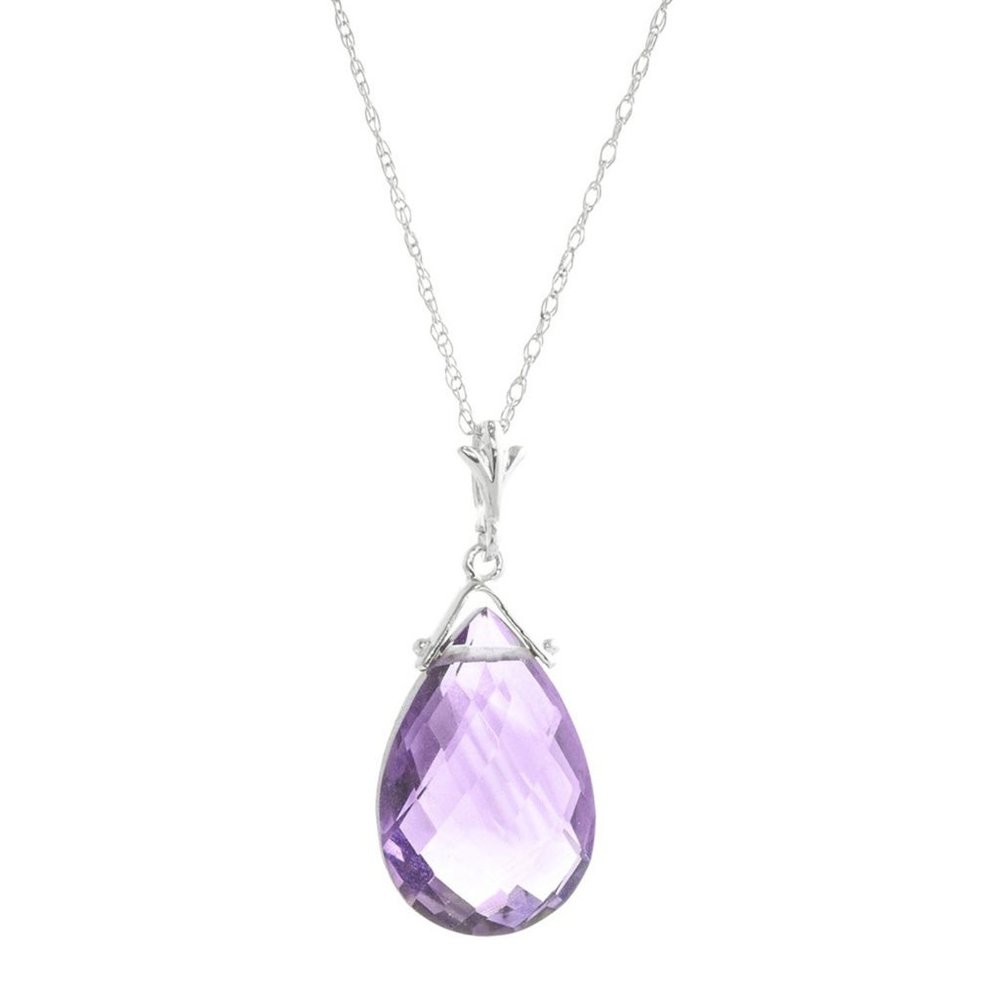 14K. SOLID GOLD NECKLACE AMETHYST (Pendant only) - Picture 1 of 9